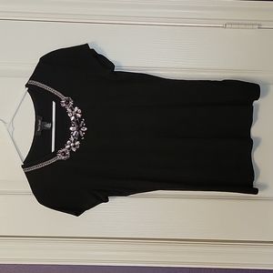 White House Black Market Embellished Short Sleeve Top